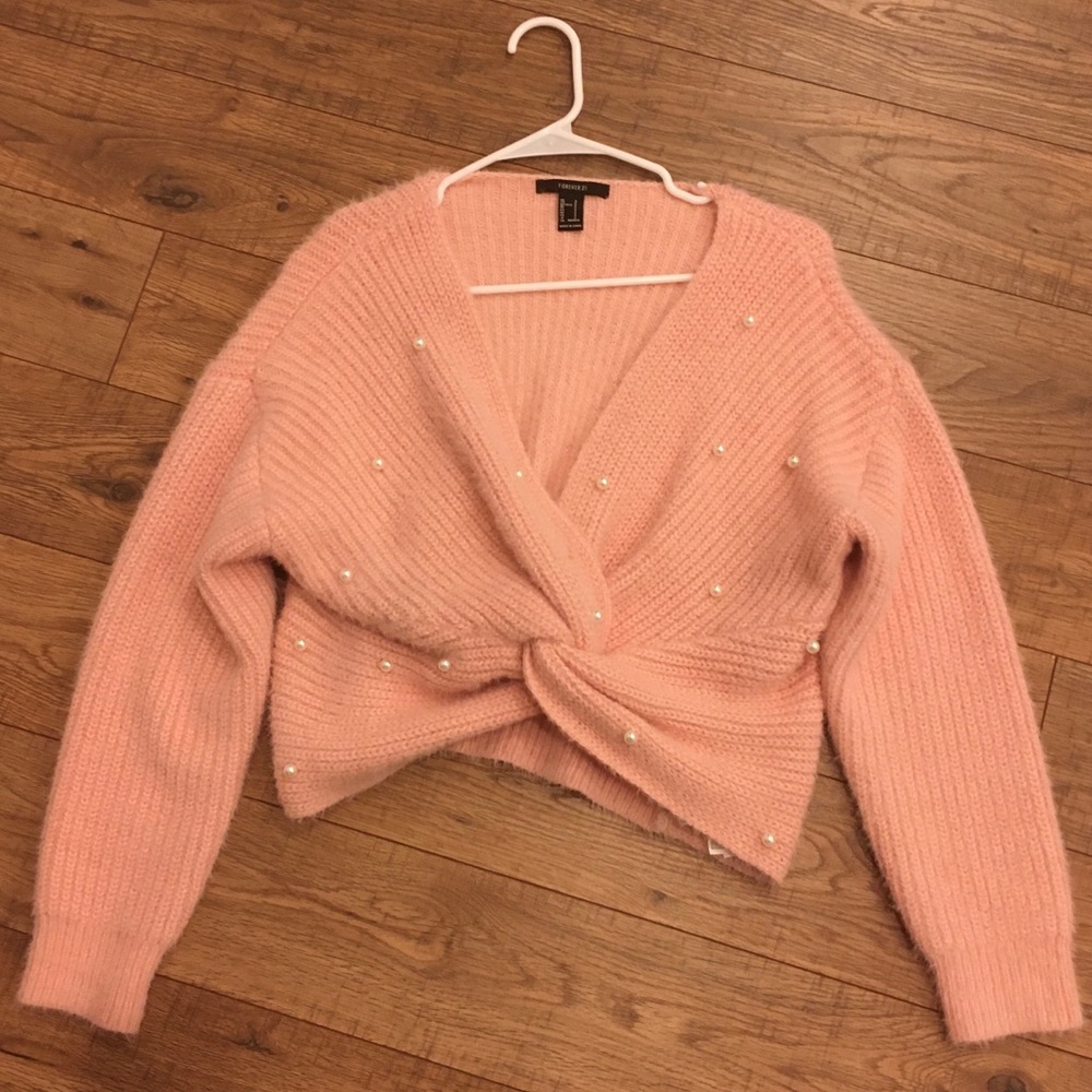 Pink pearl sweater